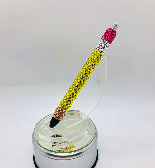Refillable "Pencil" Rhinestone Bling Pen Teacher Gift Back To School Inkjoy Gel
