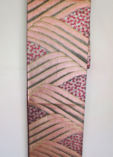 Obi Table Runner, Silk Obi, Art Runner, Vintage Japanese Unused Reversible, Flowers, Wall Hanging, Zen, Unworn Kimono Belt, Gift For Her