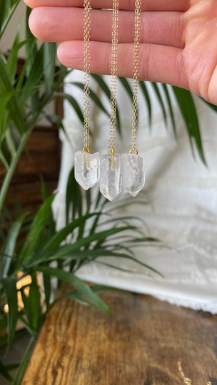 Clear Quartz Crystal Necklace