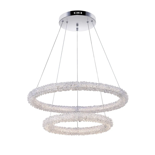 Giuseppe Lighting 1042P256012R LED Chandelier Arielle Chrome - Exact Size