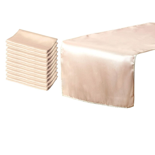 10 Pack Champagne Wedding Table Runners Tablecloth Runner Decoration 108 x 11.8"