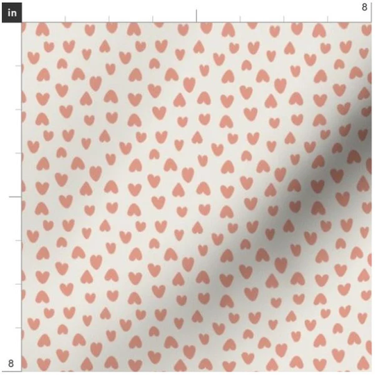 Love Notes Hearts | Heart Fabric By The Yard Pink Neutral Made To Order
