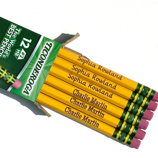 Personalized Pencils - Valentine Gift For Kids Engraved Ticonderoga