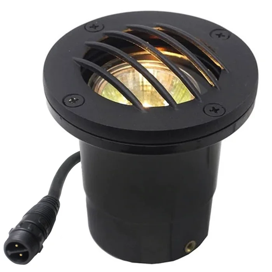 12V Composite In Ground Well Light w/ Curved Grill Cover