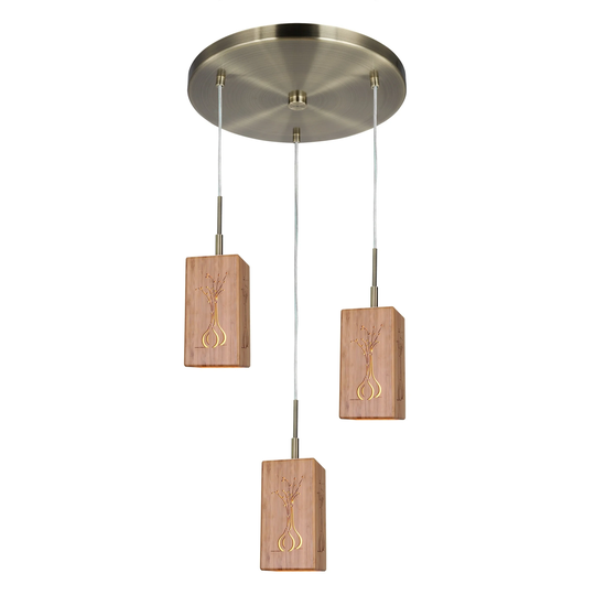 Woodbridge Lighting Light House 3-light Vessel of Life Bamboo Mini-pendant cluster