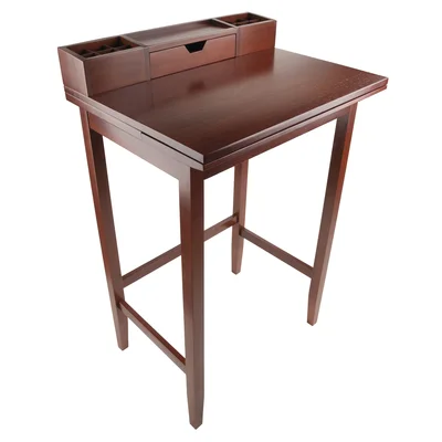 Solid Wood Standing Desk with Hutch