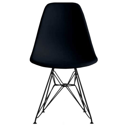 Modern Color Pyramid Seat Height DSW Molded Armless Plastic Dining Room Chairs Black Wire Eiffel Dowel Legs