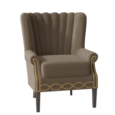 Aurora 34" Wide Tufted Slipcovered Wingback Chair