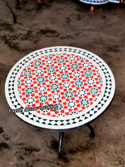 Customizable Mosaic Table, Bistro Mid Century Table From Morocco, Handmade Coffee For Outdoor Indoor Living