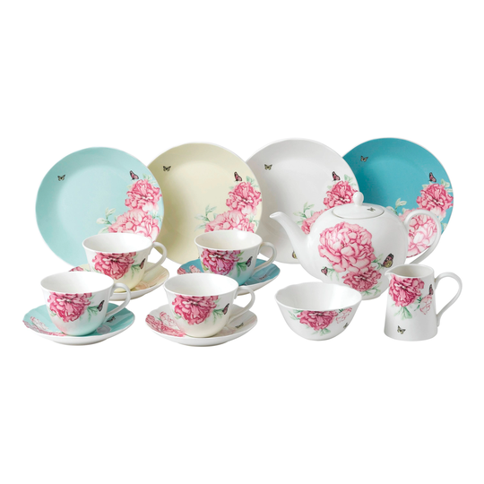 Everyday Friendship 15-Piece Tea Set Mixed Colors