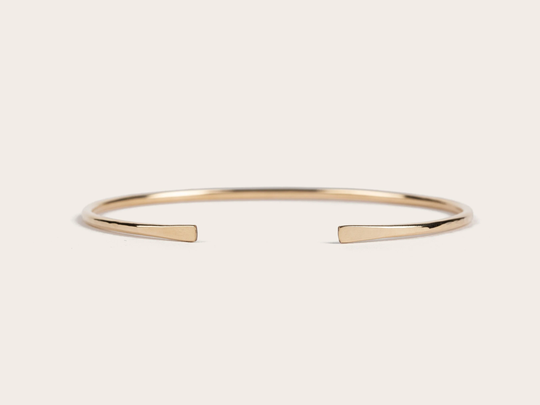Gold Cuff Bangle | Thick 14K Filled Bracelet Bangles Hammered Simple