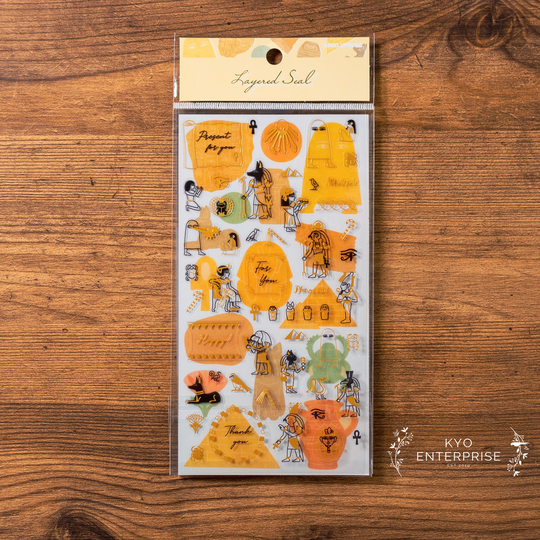 Kamio Japan - Layered Sticker Series Egypt | 2 Pcs Clear + Regular Stickers