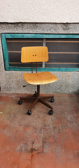 Mid - Century Industrial Office Chair/Vintage Swivel Adjustable Stol Kamnik Designed By Niko Kralj 60's 70's