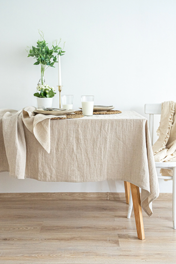 Natural Linen Table Cloth, Large Tablecloth in Various Colors, Prewashed Custom Tablecloth, Soft Rustic Farmhouse Kitchen Cloth