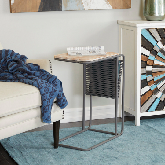 Metal Farmhouse Accent Table - 20 x 12 x 25
