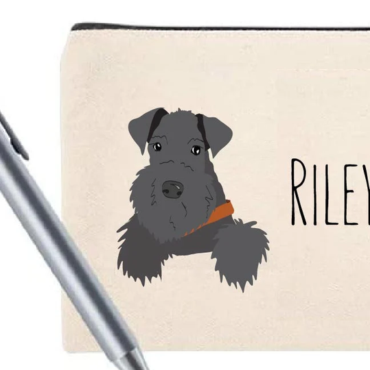 Kerry Blue Terrier Cosmetic Bag | Travel Pencil Pouch Mask