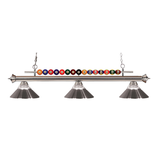 Avery Home Lighting Shark 3-light Island/Billiard Clear Ribbed Glass and Metal Brushed Nickel -finished Light - Silver