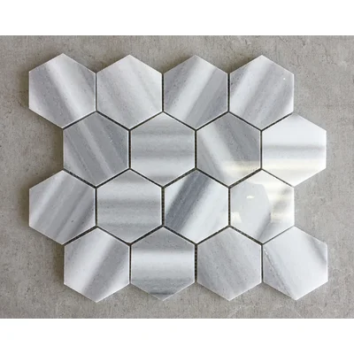 Marmara 3" x 3" Marble Honeycomb Mosaic Wall & Floor Tile