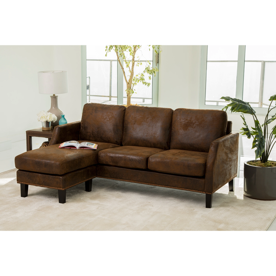 Abbyson Henry Dark Brown Reversible Sofa Sectional