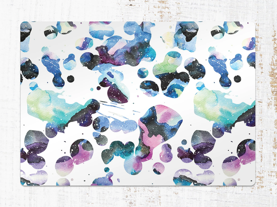 Abstract Watercolor Chair Mat, Blue Splat White Vinyl Floor Galaxy Protective Pad, Flooring, Gift Idea