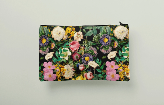 Flowers Pouch, Accessories Handmade Bag, Cosmetic Bag, Make-Up Zipper Pencil Case Wb68