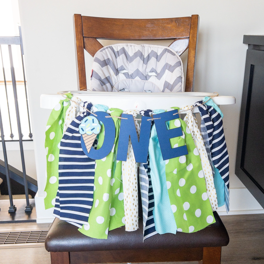High Chair Birthday Garland Banner