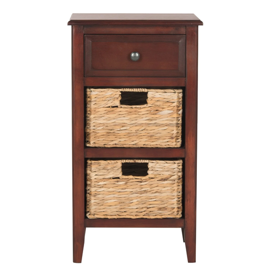 SAFAVIEH Everly Cherry Drawer Storage Side Table - 15" x 11.8" x 27.6"