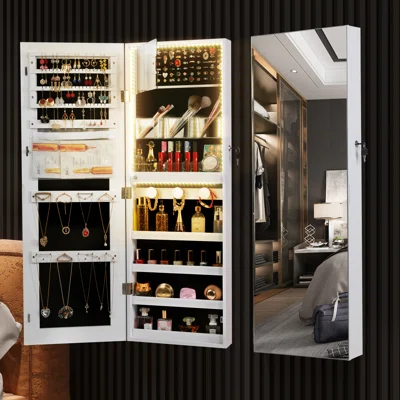Wall&door Mounted Jewelry Armoire With Led Light