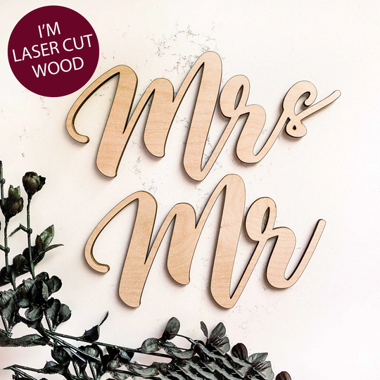 Wedding Chair Signs, Mr & Mrs Sign, Sign