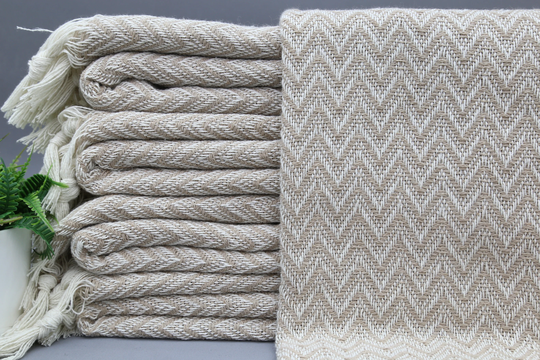 Wholesale Blanket-Turkish Blanket-Sofa Decor-Bed Decor-60''x79''-Herringbone Design Blanket-Beige Blanket-Home Decor-Blankets(Tyfn, Zgzg, Pk