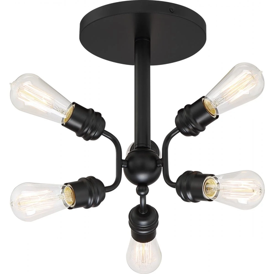 Faraday 6-Light Semi Flush Blk