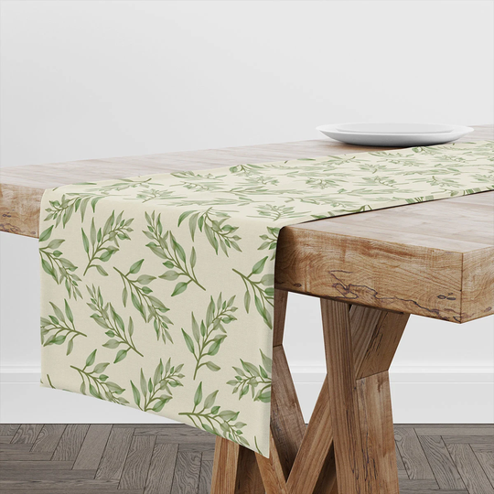 Table Runner Fresh Green Leaves | Unique Design Decor High Quality Textile & Print Made in Eu