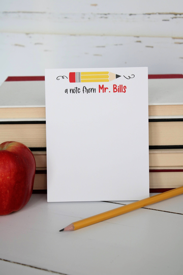 Gifts For Teachers, Personalized Teacher Notepad, Christmas Gift Gift, Style Pencil Red
