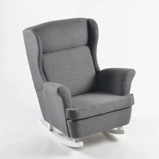 Rocking Chair, Fabric Wingback Chair for Living Room & Bedroom