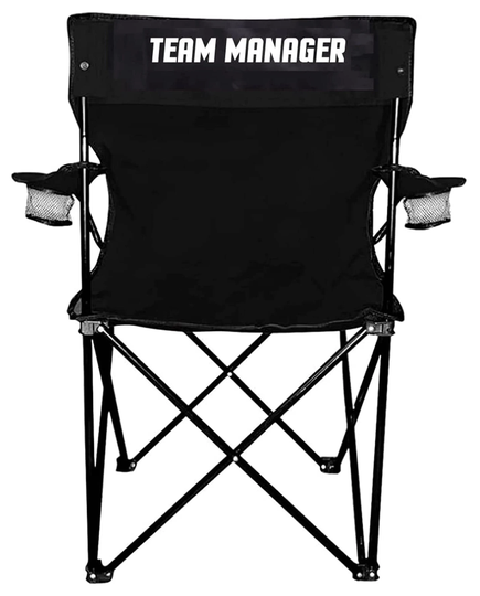 Team Manager - Black Folding Camping Chair, Sports Outdoor Chair With Carrying Bag