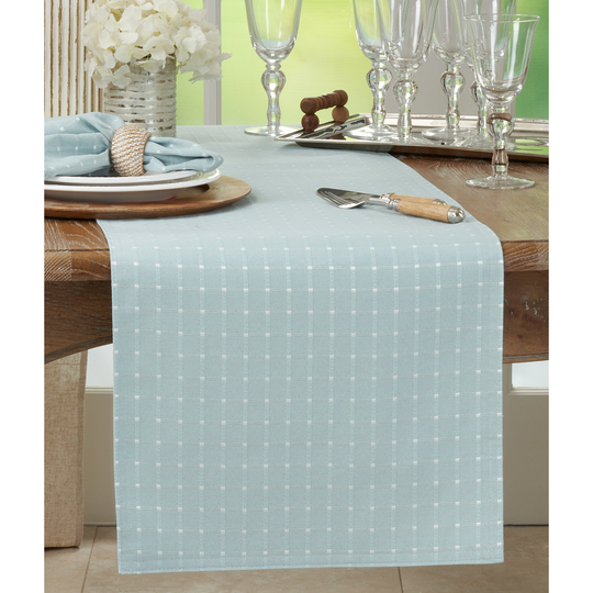 Square Stitched Dotted Table Runner