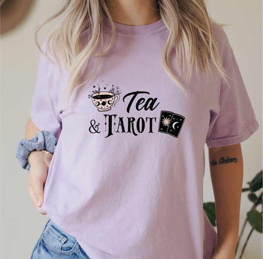 Comfort Colors Boho Shirt, Tea & Tarot Top, T-Shirt, Comfy Oversized T-Shirt