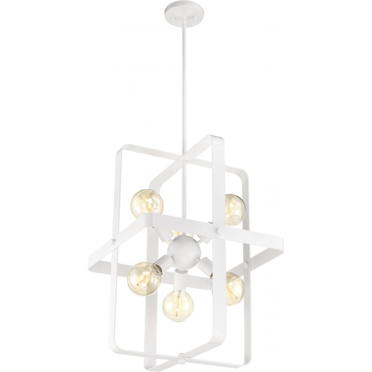 Prana 6-Light Foyer Pendant Fixture White Finish - N/A
