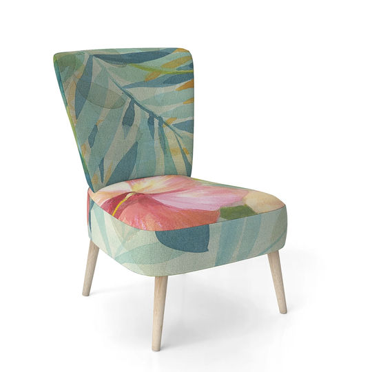 Designart 'Hibiscus Garden III' Upholstered Traditional Accent Chair