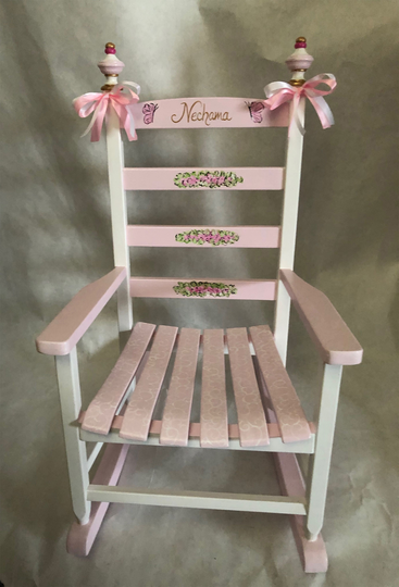 Girls Painted Rocking Chairs, Kids Hand New Baby Gifts, Children's Furniture