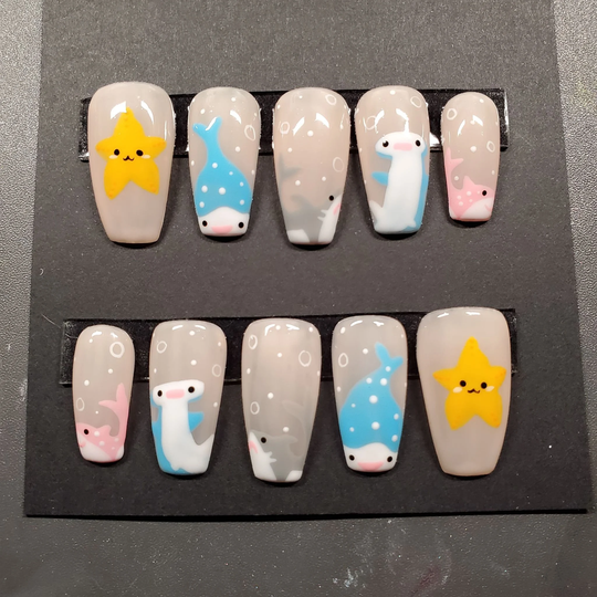 Kawaii Sharks Press On Nails