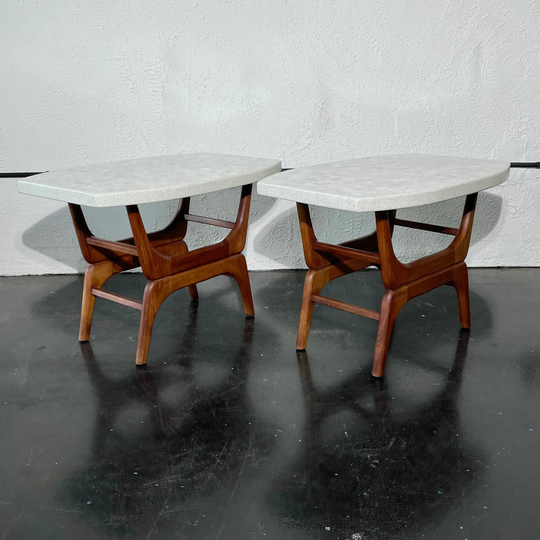 Rare Solid Terrazzo Sculpted Side Tables