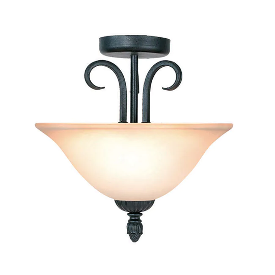 Woodbridge Lighting Jamestown 2-light Textured Black Semi Flush Mount