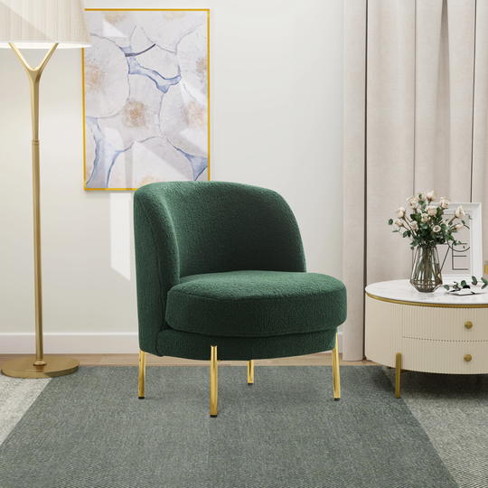 Accent Chair Upholstered Curved Backrest Reading Chair, Single Sofa Leisure Club Chair