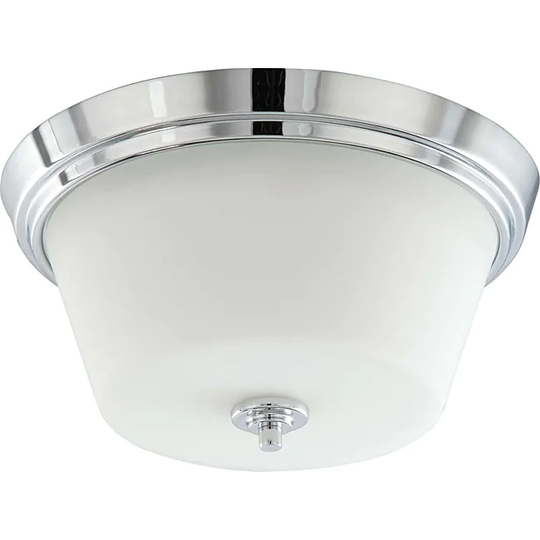 Bento Chrome with Satin White 2-light Semi-flush Fixture