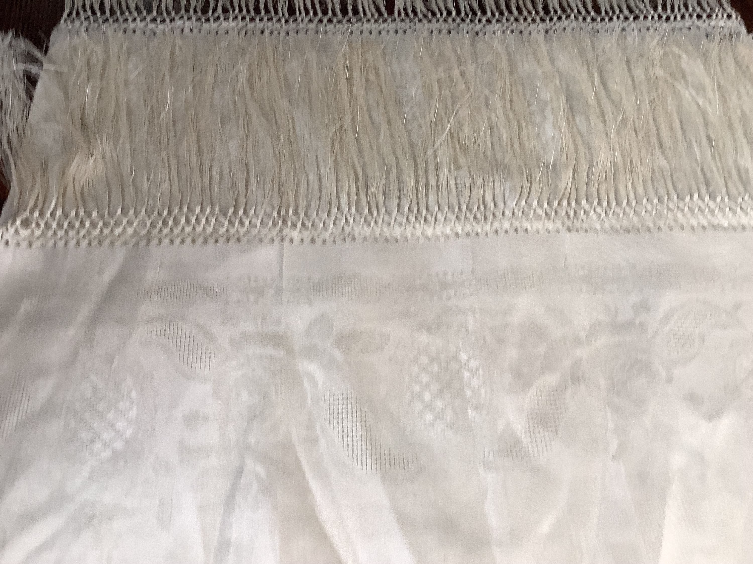Natural Linen From Germany Runner Table Cover With Fringe Unused Perfect For Any Season/Germany Linens
