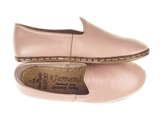 Men Pink Color Turkish Leather Sanah Slip On, Handmade Loafer, Flat Shoes, Gift For Men, Bespoky