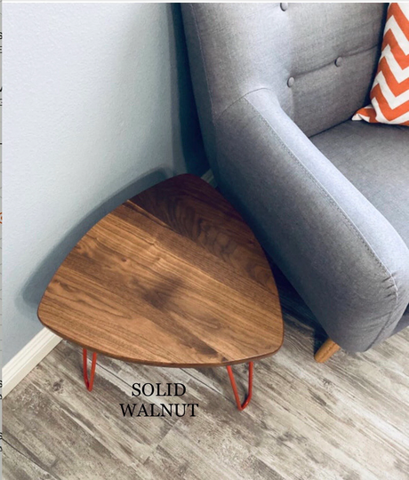 Mid Century Modern Side Table ~ Solid Walnut With Hairpin Legs