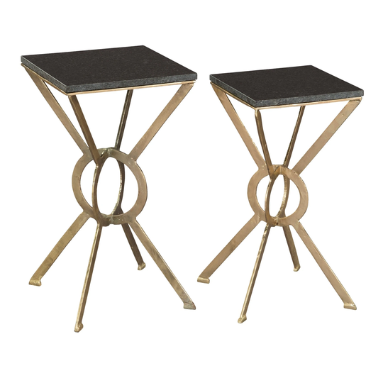 Square Iron Circles Accent Table - Hekman