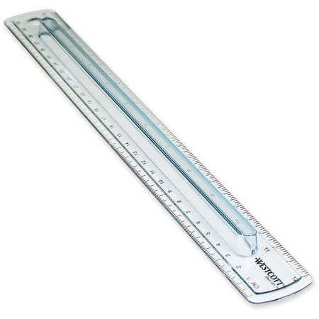 Westcott 12" Finger Grip Plastic Ruler